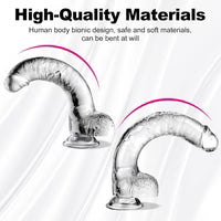 Clear Realistic Dildo Sex Toy for Women - Silicone Suction Cup Dildo for Clitoral, Vaginal & Anal Stimulation | Waterproof, Safe TPE Material | Adult Toys for Women, Couples & Beginners (10.4in)