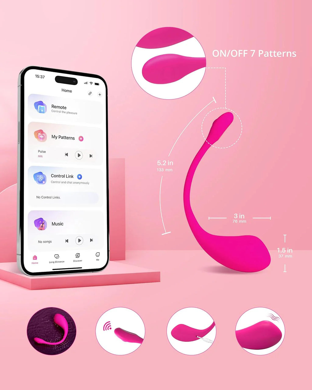 LOVENSE Lush 2 Remote Vibrator with App, Long Distance Remote Controlled G-spot Stimulator Egg Vibrators Bluetooth Adult Sex Toys & Games Powerful.