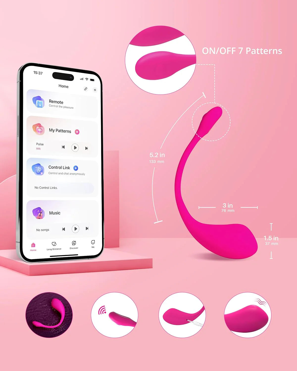 LOVENSE Lush 2 Remote Vibrator with App, Long Distance Remote Controlled G-spot Stimulator Egg Vibrators Bluetooth Adult Sex Toys & Games Powerful.