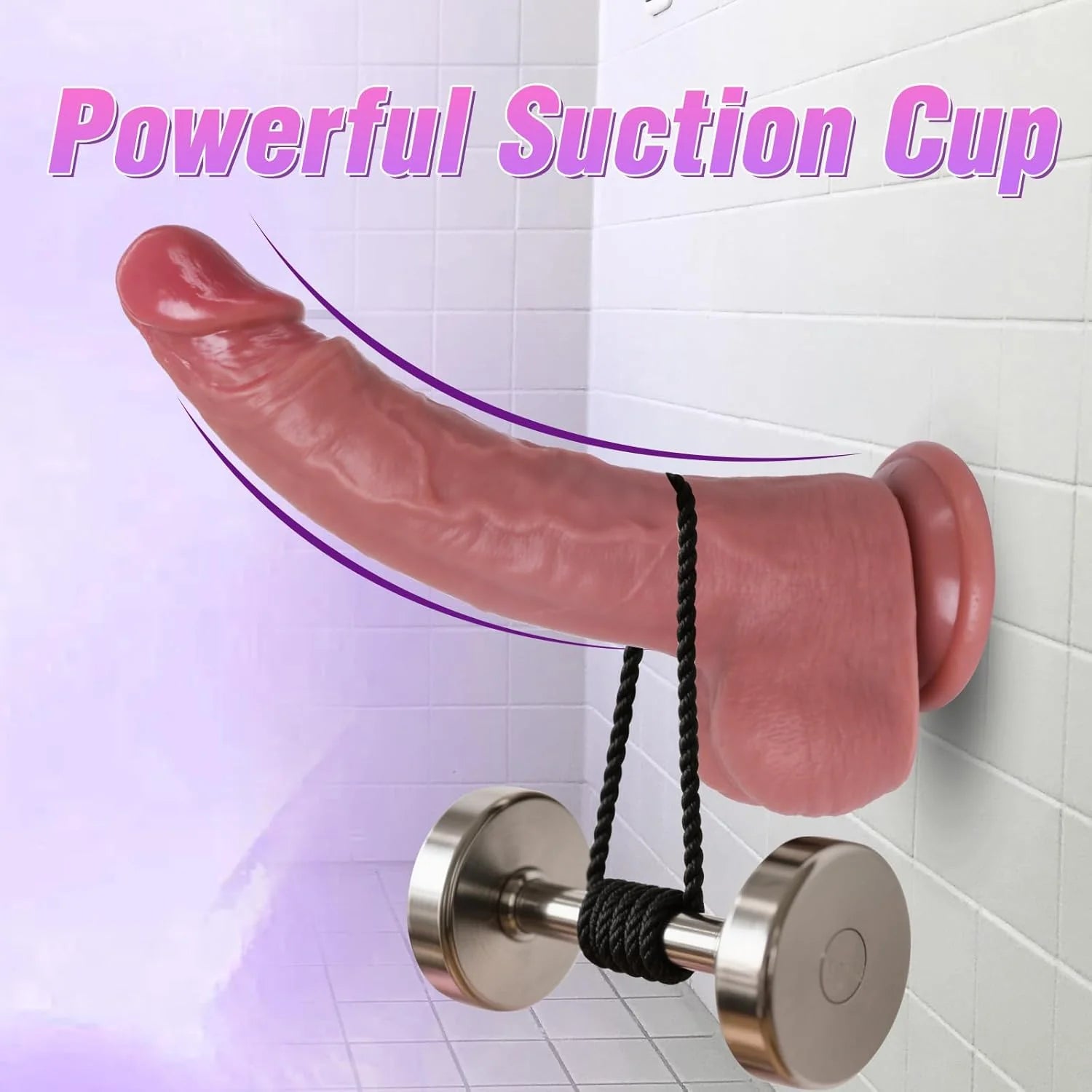 9 Inch Realistic Dildo – Lifelike Veins & Skin Texture, Thick Silicone with Strong Suction Cup, Adult Toy for Men & Women Pleasure