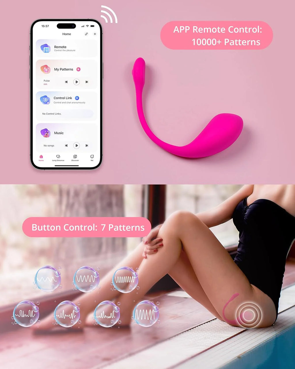 LOVENSE Lush 2 Remote Vibrator with App, Long Distance Remote Controlled G-spot Stimulator Egg Vibrators Bluetooth Adult Sex Toys & Games Powerful.