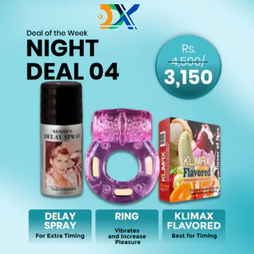 پارسل مکمل رازداری کے ساتھ پیک کیا جاتا ہے  1.DOOZ POWER SPRAY   2.VIBRATING RING   3.KLIMAX FLAVOURED CONDOM