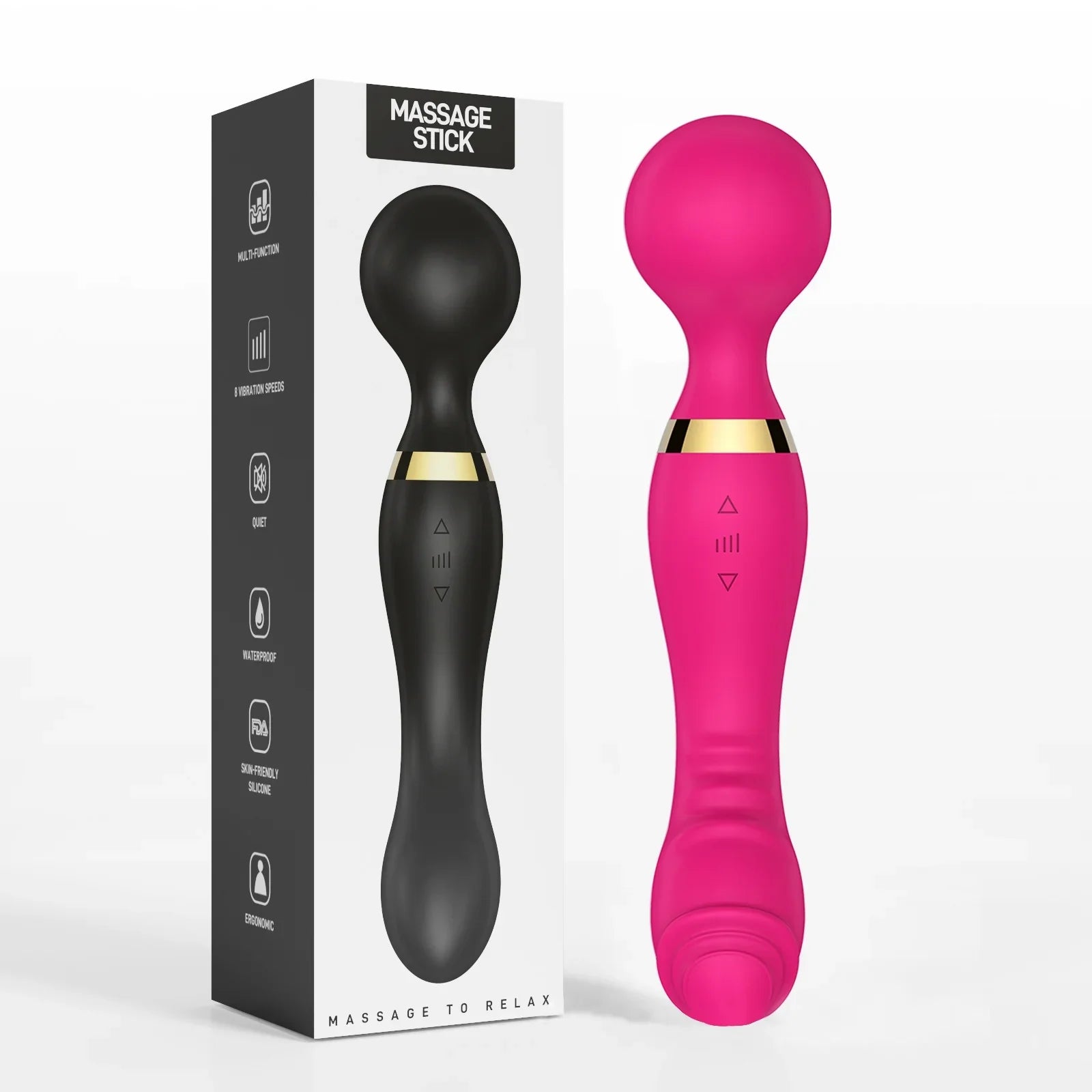 💆‍♀️ Double-Ended 2-in-1 Wand Massager 🌟 – Dual Comfort & Ultimate Relaxation! ✨